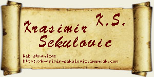 Krasimir Sekulović vizit kartica